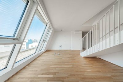 !!! EXKLUSIV !!! >> luxuriöse DG Wohnung mit eigenem Liftzugang, zwei Bäder und Dachterrasse >> TOP Anbindung