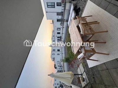 Tauschwohnung: Dachterrasse und zwei Balkone Neubau 2 Zimmer