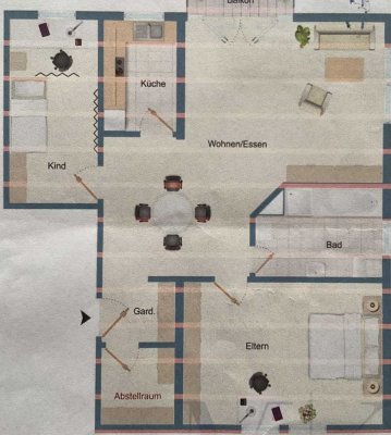 Helle 3,5-Zimmer Erdgeschosswohnung in Betzenweiler