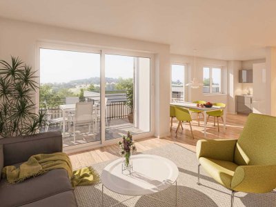 Ihr neues Zuhause: Barrierefreie 3-Zimmer-Wohnung mit Balkon und einem ca. 36 m² großen Garten