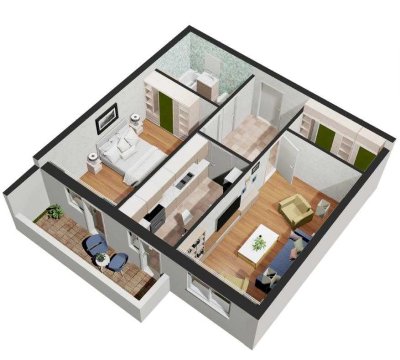 Exklusive 2-Zimmer-Wohnung mit Balkon und EBK in Eggenfelden