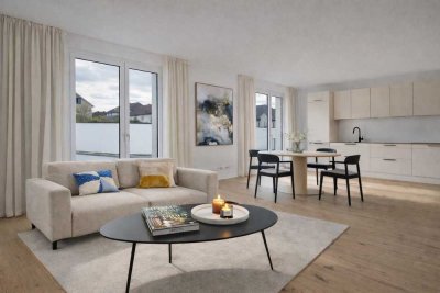 Neubau Erstbezug: möblierte 2-Zi-Wohnung mit Balkon im 3. OG in Düsseldorf-Unterbilk Loretto Viertel