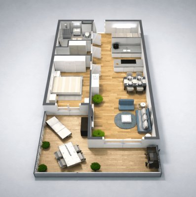 2-Zimmer-Neubauwohnung mit großem Balkon und Tiefgarage