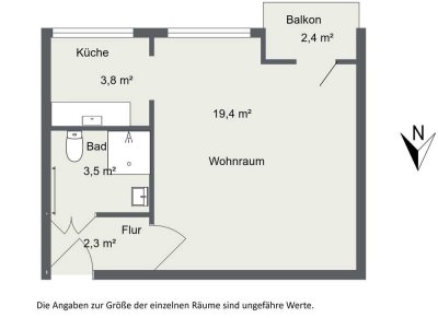 Helle 1-Zimmer-Wohnung mit Südbalkon in ruhiger Lage von Berlin-Friedenau