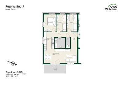 Erstbezug - Lichtdurchflutete 4-Zimmer-Wohnung im Obergeschoss mit Balkon - geförderte Miete - 4 Zimmer