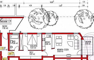2-Zimmer-Wohnung mit Balkon und Einbauküche in Steinenbronn