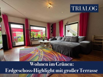 Wohnen im Grünen: Erdgeschoss-Highlight mit großer Terrasse