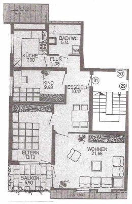 Helle 3 1/2 Zimmer -Wohnung, Aussichtslage