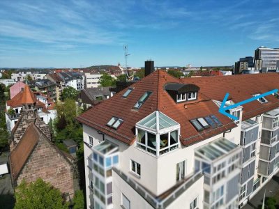 Ihr Logenplatz über den Dächern Nürnbergs – Außergewöhnliches Maisonette-Wunder mit Panoramablick