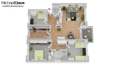 Geräumige 4-Zimmer-Wohnung in ruhiger Lage mit großem Gemeinschaftsgarten