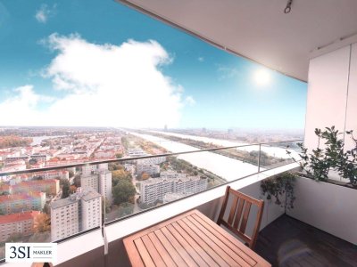 Möbliert, Pool, Sauna, Fitness in den DANUBEFLATS wohnen mit Luxusausstattung und phantastischem Ausblick