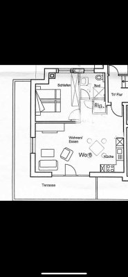 Moderne Penthouse-Wohnung mit Balkon für Einzelperson