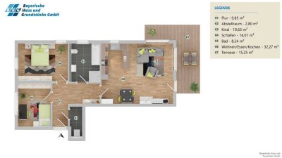 Moderne, energieeffiziente 3-Zimmer-Erdgeschosswohnung zum Erstbezug!