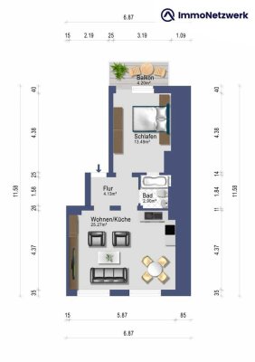 Zentral gelegene 2-Zimmerwohnung in SB Am Ludwigsberg