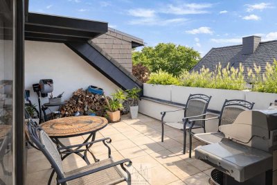 Preisupdate: Penthouse-Maisonette Sachsenhausen | 2 Ebenen, 2 Terrassen, Kamin | Slots Mi/Sa