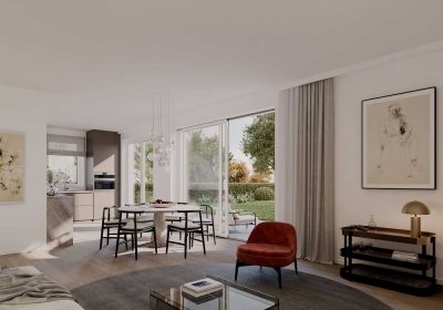 DOMINO Bau: Traumhafte 3-Zimmer-Gartenwohnung (barrierefrei) in Top-Lage nahe Rienziplatz