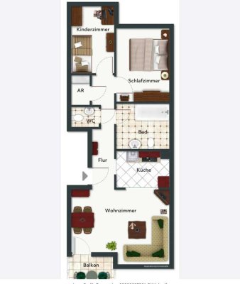 Helle 3-Zimmer Wohnung mit Balkon und Garage in Düren