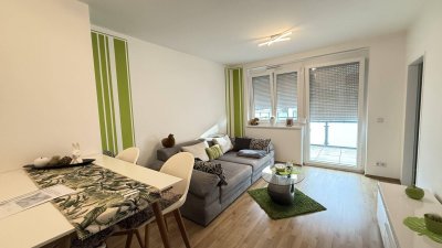 Neuwertige 2 Zimmerwohnung mit südwestlichen Balkon + Parkplatz inklusive in Bester Lage von Wiener Neustadt zur Anmietung ab Oktober!