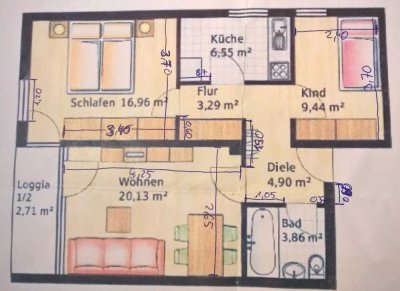 Helle, lichtdurchflutete 3-Zimmer Wohnung mit Balkon im 3. OG in Landsberg am Lech