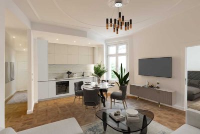 TOP SANIERTE 2-Zimmer-Komfort-Altbau-WE, Balkon, ruh. Grünlage, Gartenhaus, Aufzug