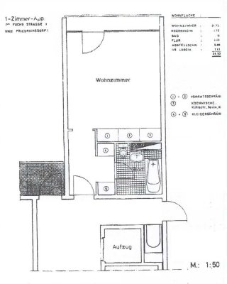 Helle Einzimmerwohnung mit Einbauküche in Friedrichsdorf