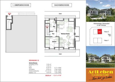 W12 Neubau 1,5 Zimmer im Dachgeschoss