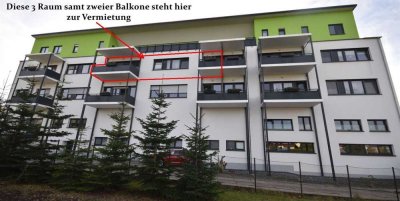 °°°° Ideal fürs Alter! - 3 Raum Wohnung mit 2 Balkonen, Fahrstuhl und Einbauküche! °°°