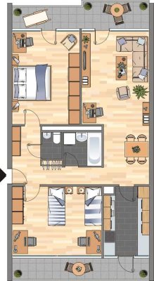 Modernisierte 3-Zimmer Wohnung mit 2 Balkone!