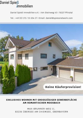 Exklusives Wohnen mit grosszügiger Souterrain-Wohnung oder Gewerbefläche am romantischen Moosbach