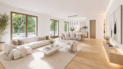 Erstbezug: Moderne Vier-Zimmer-Wohnung mit großer Dachterrasse