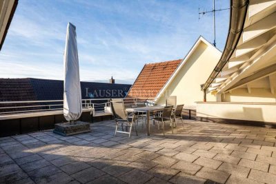 Riesige 3,5-Zimmer-Dachgeschoss-Wohnung (Fahrstuhl) mit Aussichtsterrasse in S-Möhringen
