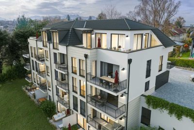 Exklusives Penthouse mit traumhaftem Bergblick, Sauna und vielem mehr in KfW 40 QNG