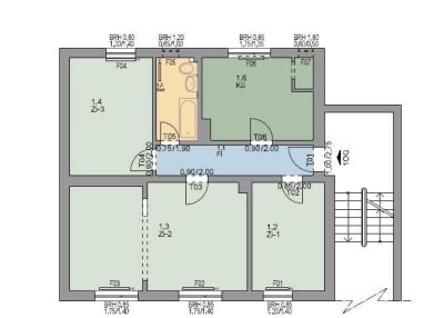 Schöne 3-Zimmer-Wohnung in Flensburg, Kelmstraße 8 1. OG rechts