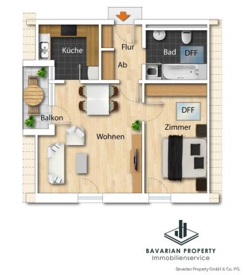 2-Zimmer-Dachgeschosswohnung mit Balkon