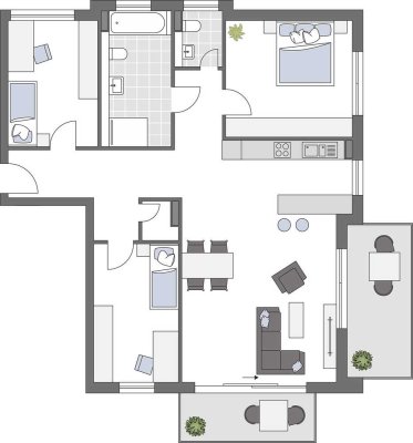 ++RESERVIERT++ Modern und durchdacht: Große 4-Zimmer-Wohnung mit zwei Balkonen