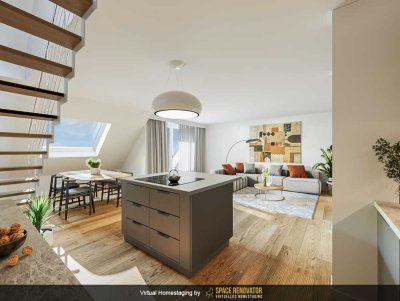 Außergewöhnliche 3-Zimmer-Maisonette-Wohnung im Dachgeschoss u. Dachspitz