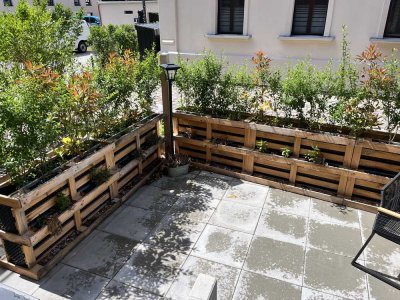 Moderne 2-Zimmer-Neubauwohnung mit Terrasse im Denkmal nahe Zwenkauer See