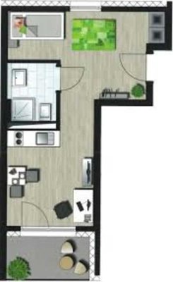 Geschmackvolle, modernisierte 1,5-Zimmer-Wohnung mit EBK in Neuss