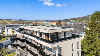 Penthouse-Flair über den Dächern von Wolfsberg im Schwarzautal mit beeindruckender Dachterrasse