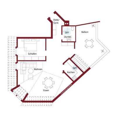 Geräumige 2-Zimmer-Mietwohnung
mit Dachterrasse in Ubstadt-Weiher!
