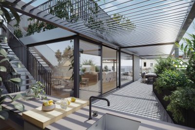 Penthouse mit privatem Pooldeck über den Dächern von Mariahilf