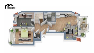 Exklusives Penthouse mit 3 Zimmern und 2 Terrassen in Düsseldorf-Gerresheim