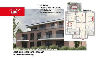 Ebenerdig wohnen im Neubau mit Terrasse