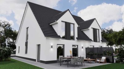 Neubau Weiden, günstig und zentral:  Doppelhaushälfte, Bodenplatte, FBH, A+, PV, Lüftung