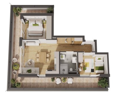 Hochwertige 3-Zimmer Neubau-Wohnung mit Balkon (W15)