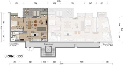 Eigentumseinheit ca 95m² mit Terrasse - sehr hochwertig saniert- vormals Büroräume
