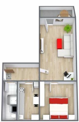Sanierte 2-Raum-Wohnung