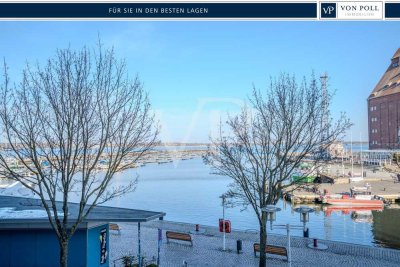 Renovierte Altbauwohnung in erster Reihe am Wasser mit Blick auf die Insel Rügen