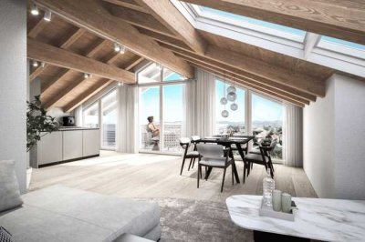 NEUBAUPROJEKT: 'Münter Ensemble' Exklusive Dachgeschosswohnung mit Blick über Murnau und das Moos