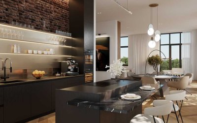 Elegantes 3-Zimmer-Penthouse in zeitloser Architektur mit Balkon und Dachterrasse